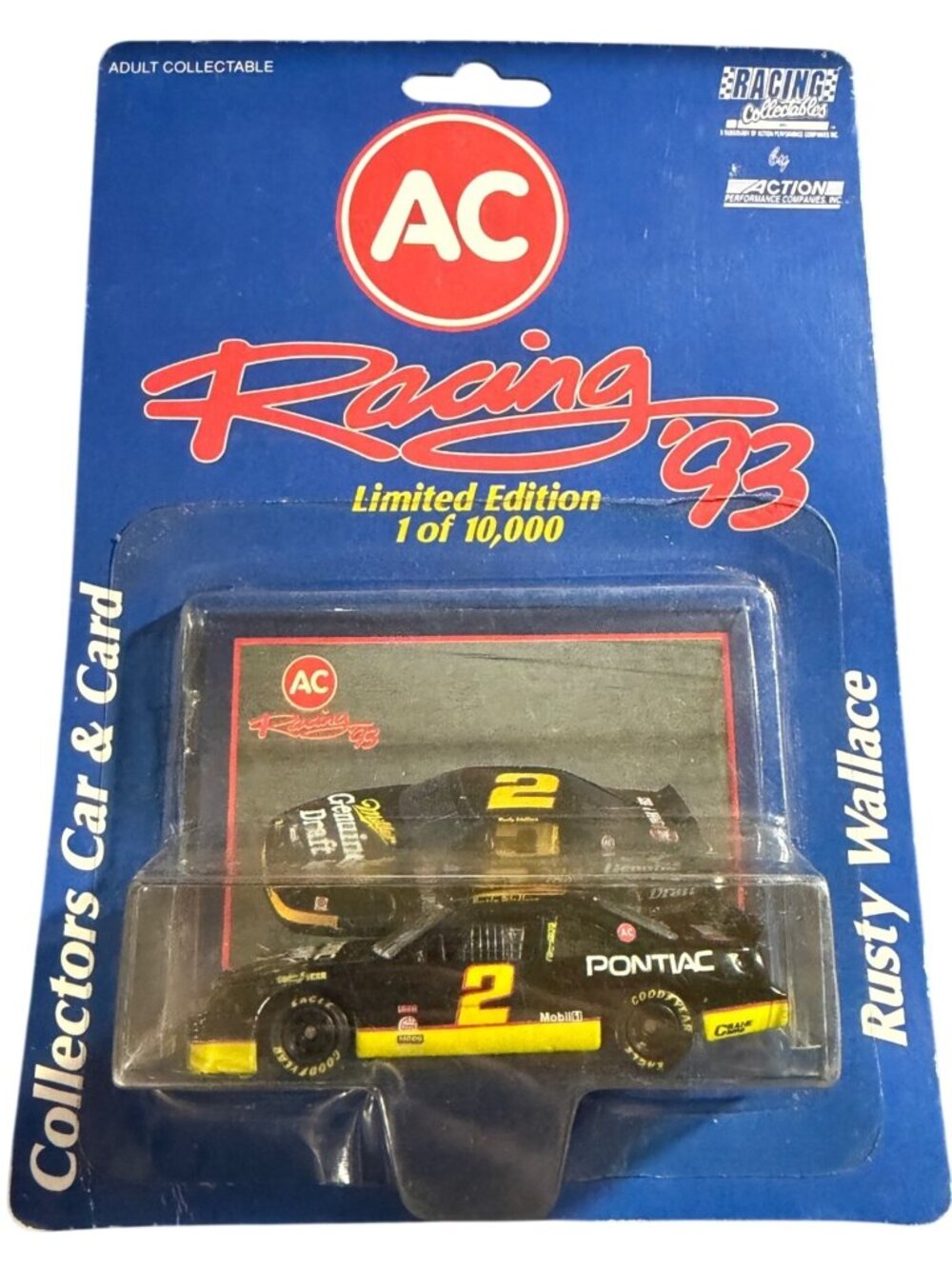 1993 Racing Collectable Rusty Wallace #2 1/64 Diecast Car w/Collector Card